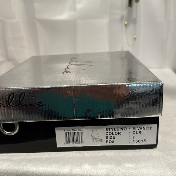 Clear Heels size 7 Ellie shoes, new inbox, M VAINTY  5 inch Competition shoe - Picture 2 of 5